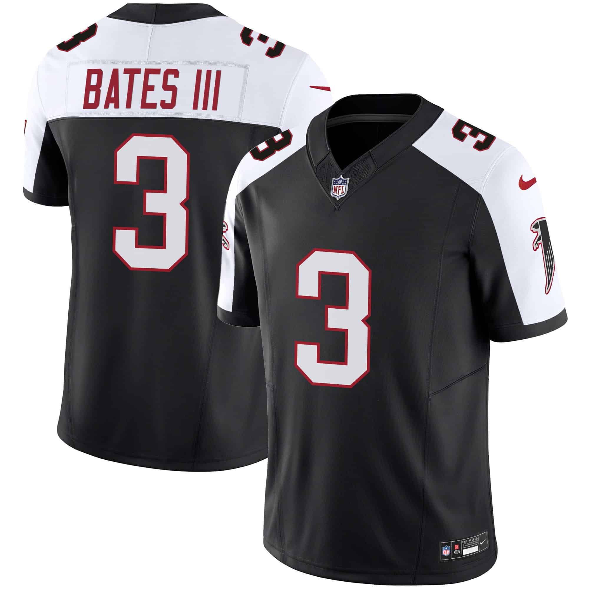 Men Atlanta Falcons #3 Bates iii Black 2024 Nike Vapor Limited NFL Jersey